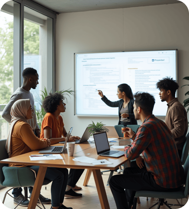 Equipe diversificada de desenvolvedores